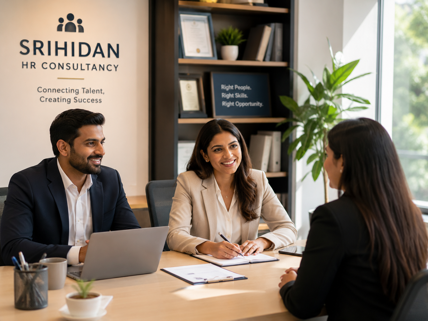 Professional HR team in a modern office